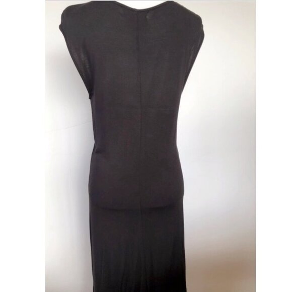 MICHAEL Michael Kors Sleeveless Center Front Ruched Rayon Black Midi Dress S/P - Picture 2 of 15